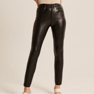 Abercrombie High Rise Skinny Black Faux Leather  PU Pants sz 24 / 00